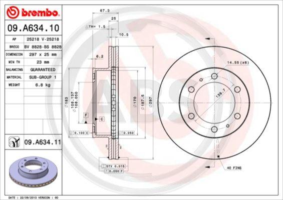 A.B.S. 09.A634.10 - Тормозной диск unicars.by