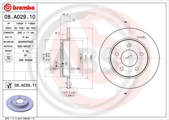 A.B.S. 08.A029.10 - Тормозной диск unicars.by