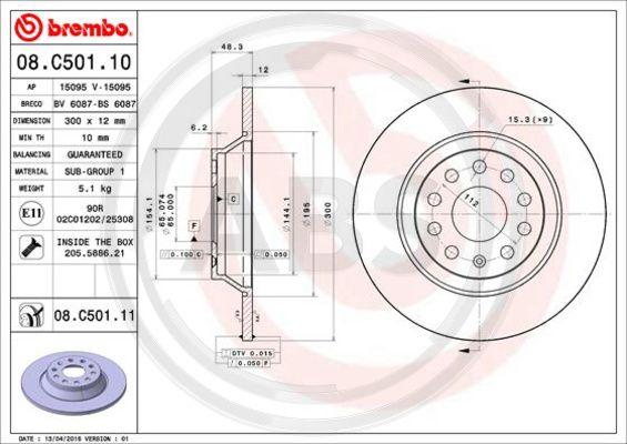 A.B.S. 08.C501.11 - Тормозной диск unicars.by