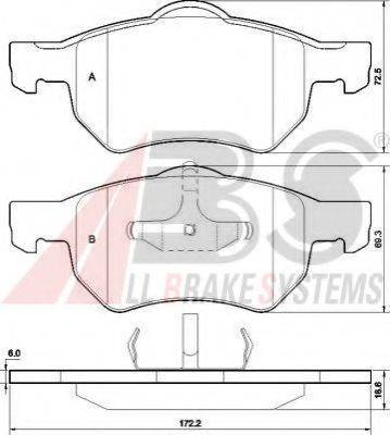 A.B.S. 37469 OE - Тормозные колодки, дисковые, комплект unicars.by