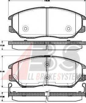 A.B.S. 37505 OE - Тормозные колодки, дисковые, комплект unicars.by