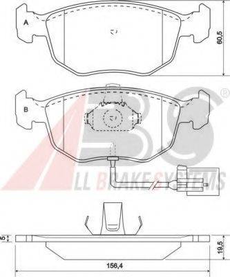 A.B.S. 37004 OE - Тормозные колодки, дисковые, комплект unicars.by