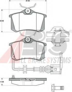 A.B.S. 37334 OE - Тормозные колодки, дисковые, комплект unicars.by