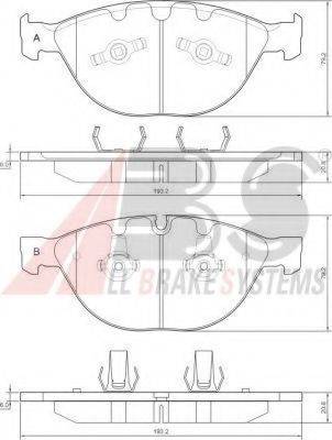 A.B.S. 37370 OE - Тормозные колодки, дисковые, комплект unicars.by