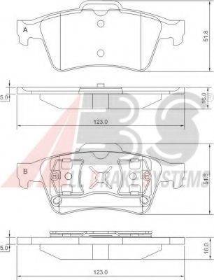 A.B.S. 37216 OE - Тормозные колодки, дисковые, комплект unicars.by