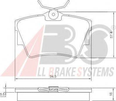 A.B.S. 37288 OE - Тормозные колодки, дисковые, комплект unicars.by