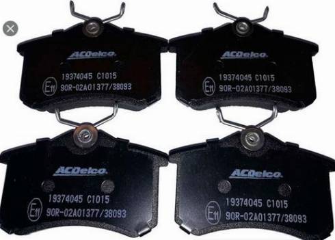 ACDelco 19374045 - Тормозные колодки, дисковые, комплект unicars.by