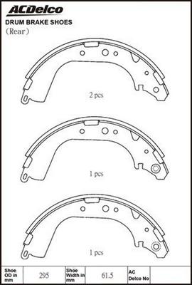 ACDelco ACBS1414 - Комплект тормозных колодок, барабанные unicars.by