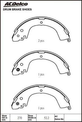 ACDelco ACBS1759 - Комплект тормозных колодок, барабанные unicars.by