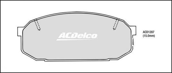 ACDelco ACD1287 - Тормозные колодки, дисковые, комплект unicars.by