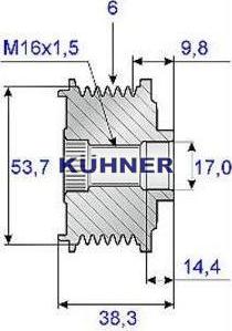 AD Kühner 885453M - Шкив генератора, муфта unicars.by
