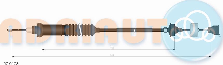 Adriauto 07.0173 - Трос, управление сцеплением unicars.by