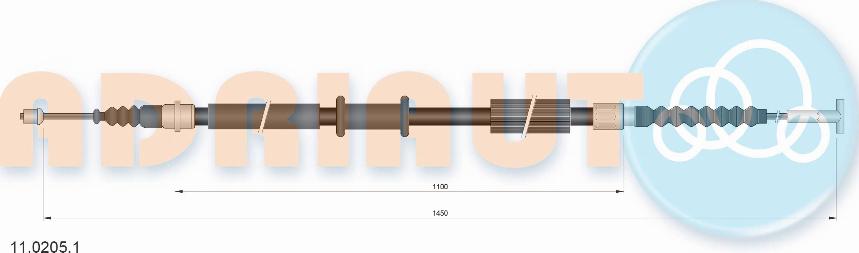 Adriauto 11.0205.1 - Тросик, cтояночный тормоз unicars.by