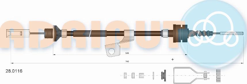 Adriauto 28.0116 - Трос, управление сцеплением unicars.by