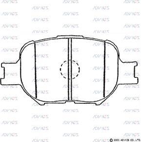 Advics A1N065 - Тормозные колодки, дисковые, комплект unicars.by