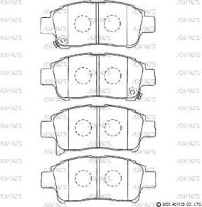 Advics A1N067 - Тормозные колодки, дисковые, комплект unicars.by