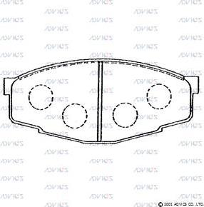 Advics A1N016 - Тормозные колодки, дисковые, комплект unicars.by