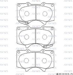 Advics A1N011 - Тормозные колодки, дисковые, комплект unicars.by