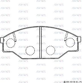 Advics A1N036 - Тормозные колодки, дисковые, комплект unicars.by