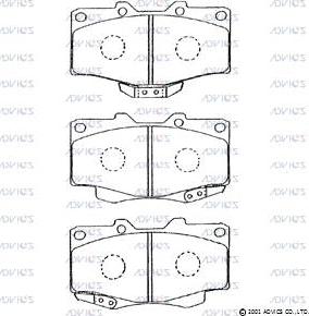 Advics A1N029 - Тормозные колодки, дисковые, комплект unicars.by