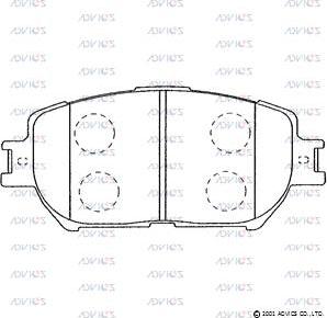 Advics A1N073 - Тормозные колодки, дисковые, комплект unicars.by