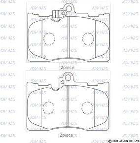 Advics A1N166 - Тормозные колодки, дисковые, комплект unicars.by