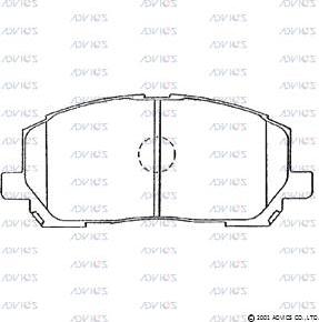 Advics SN884 - Тормозные колодки, дисковые, комплект unicars.by