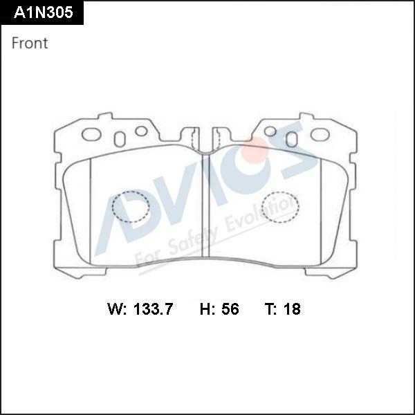 Advics A1N305 - Тормозные колодки, дисковые, комплект unicars.by