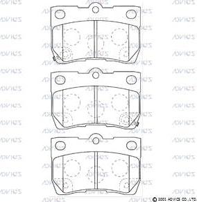 Advics A2N118 - Тормозные колодки, дисковые, комплект unicars.by