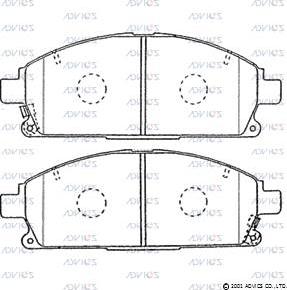 Advics SN859P - Тормозные колодки, дисковые, комплект unicars.by