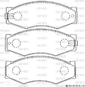 Advics B1N004 - Тормозные колодки, дисковые, комплект unicars.by