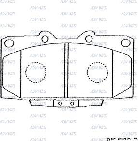 Advics SN258P - Тормозные колодки, дисковые, комплект unicars.by