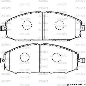 Advics SN581P - Тормозные колодки, дисковые, комплект unicars.by