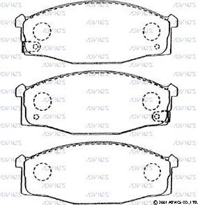 Advics B1N031 - Тормозные колодки, дисковые, комплект unicars.by