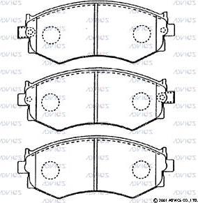 Advics B1N020 - Тормозные колодки, дисковые, комплект unicars.by