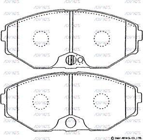 Advics SN572P - Тормозные колодки, дисковые, комплект unicars.by