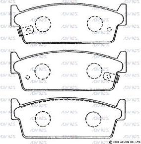 Advics B2N045 - Тормозные колодки, дисковые, комплект unicars.by