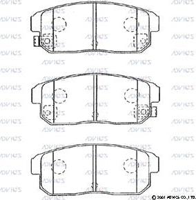 Advics B2N040 - Тормозные колодки, дисковые, комплект unicars.by