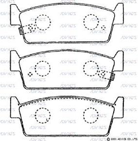 Advics B2N056 - Тормозные колодки, дисковые, комплект unicars.by