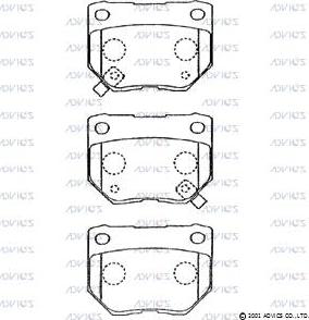 Advics B2N053 - Тормозные колодки, дисковые, комплект unicars.by