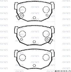 Advics B2N016 - Тормозные колодки, дисковые, комплект unicars.by