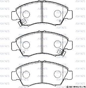 Advics C1N020 - Тормозные колодки, дисковые, комплект unicars.by