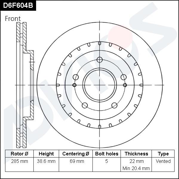 Advics D6F604B - Тормозной диск unicars.by