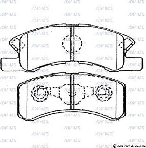 Advics D1N046 - Тормозные колодки, дисковые, комплект unicars.by