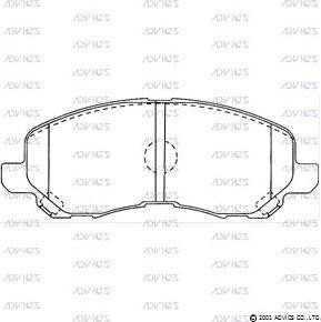 Advics SN889 - Тормозные колодки, дисковые, комплект unicars.by