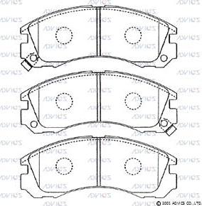 Advics D1N034 - Тормозные колодки, дисковые, комплект unicars.by