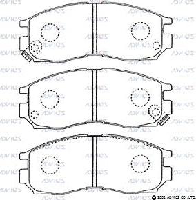 Advics D1N035 - Тормозные колодки, дисковые, комплект unicars.by