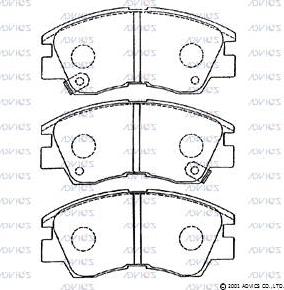 Advics D1N033 - Тормозные колодки, дисковые, комплект unicars.by