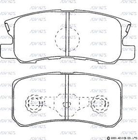 Advics SN678 - Тормозные колодки, дисковые, комплект unicars.by