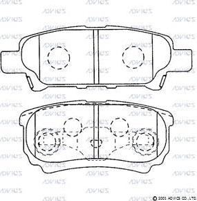 Advics D2N049 - Тормозные колодки, дисковые, комплект unicars.by